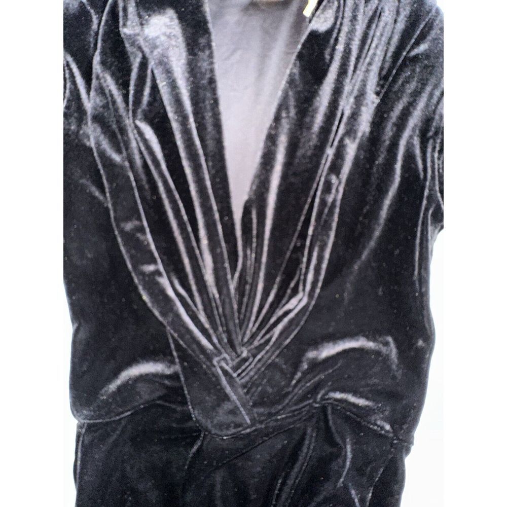 Vtg Peck & Peck Weekend Women's Black Velvet Jacket with Brooch‎ Clasp Closure L - Picture 15 of 16